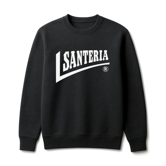 Felpa Santeria NERA con logo FLUO